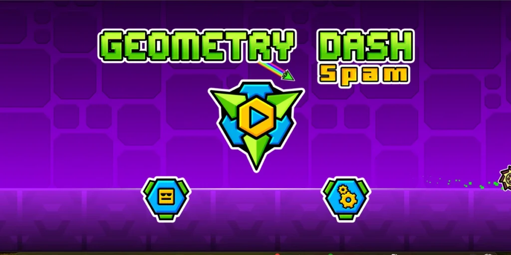 Geometry Dash Spam game main menu screen